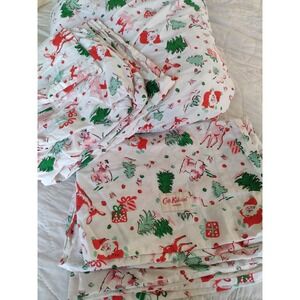Cath Kidston London 4pc Queen  Ditsy Deer Pink Christmas Sheet Set Cotton Dog